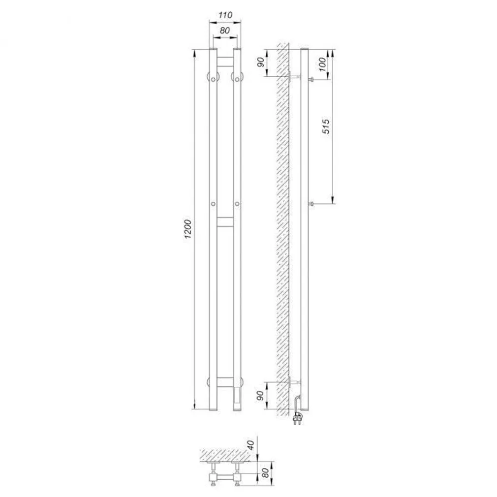 KÄTERÄTIKUIVATI LARIS "DUET P3" MUST/PAREM 80X1200 R3 80W