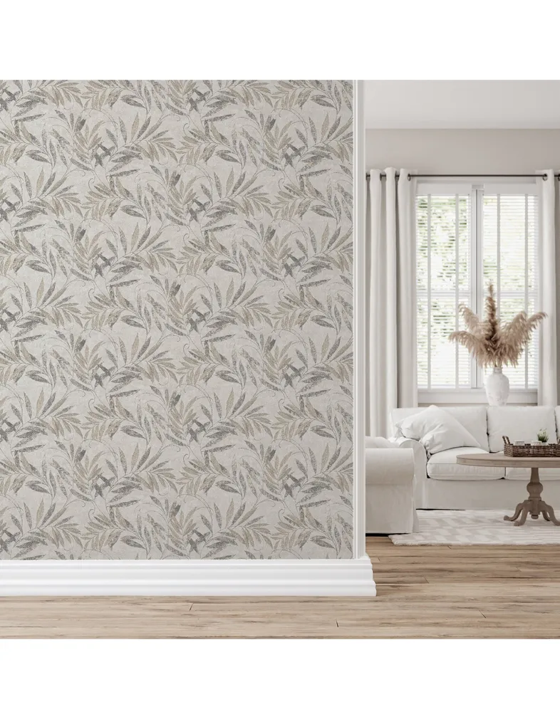 TAPEET ARTHOUSE LUXURY LEAF SOFT SILVER 0,53X10,05M          