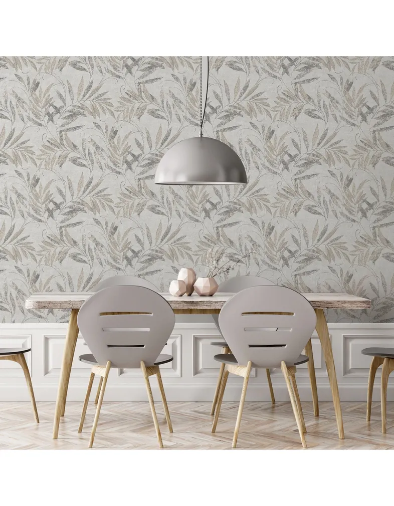 TAPEET ARTHOUSE LUXURY LEAF SOFT SILVER 0,53X10,05M          