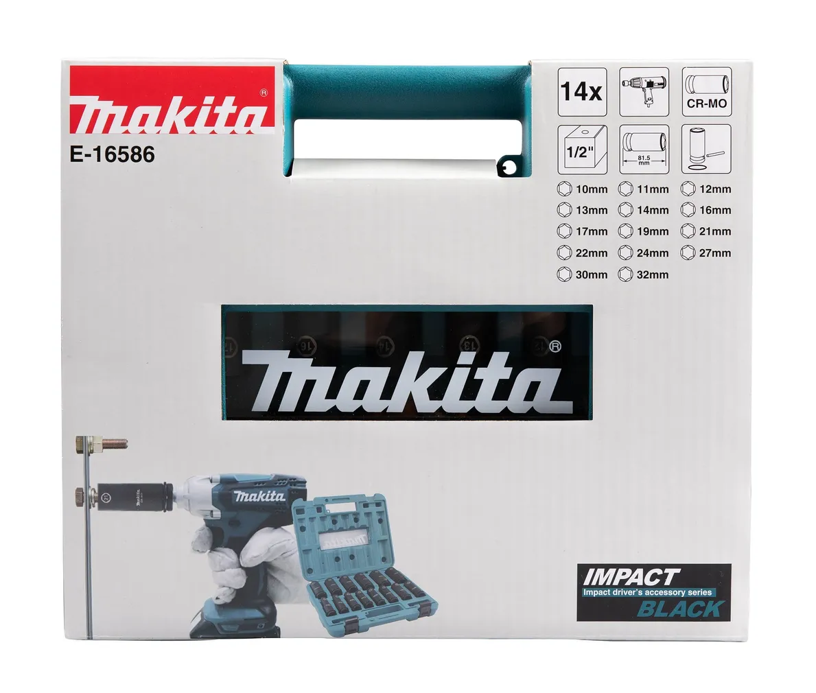 LÖÖKPADRUNITE KOMPLEKT IMPACT BLACK MAKITA 14-OSALINE
