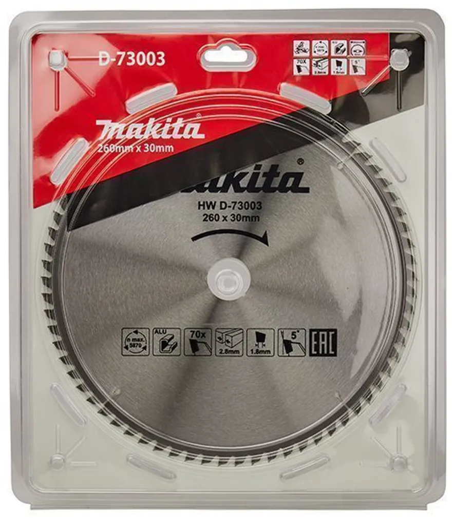 SAEKETAS ALUMIINIUM MAKITA 260X2.8X30MM 5° T70