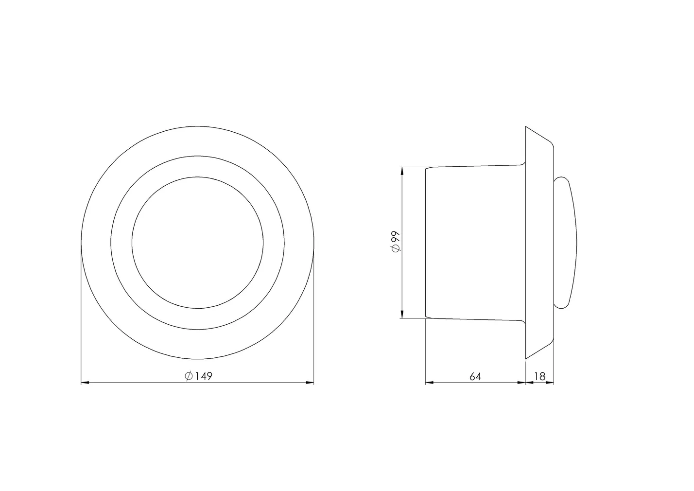VENTILATSIOONIPLAFOON EUROPLAST PLASTIKUST VÄLJATÕMBE VD100A