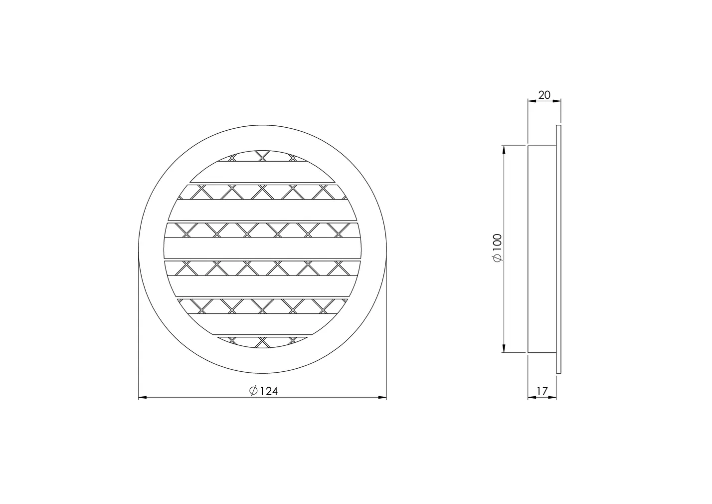 VENTILATSIOONIREST EUROPLAST MRA100 ALUMIINIUM MUST