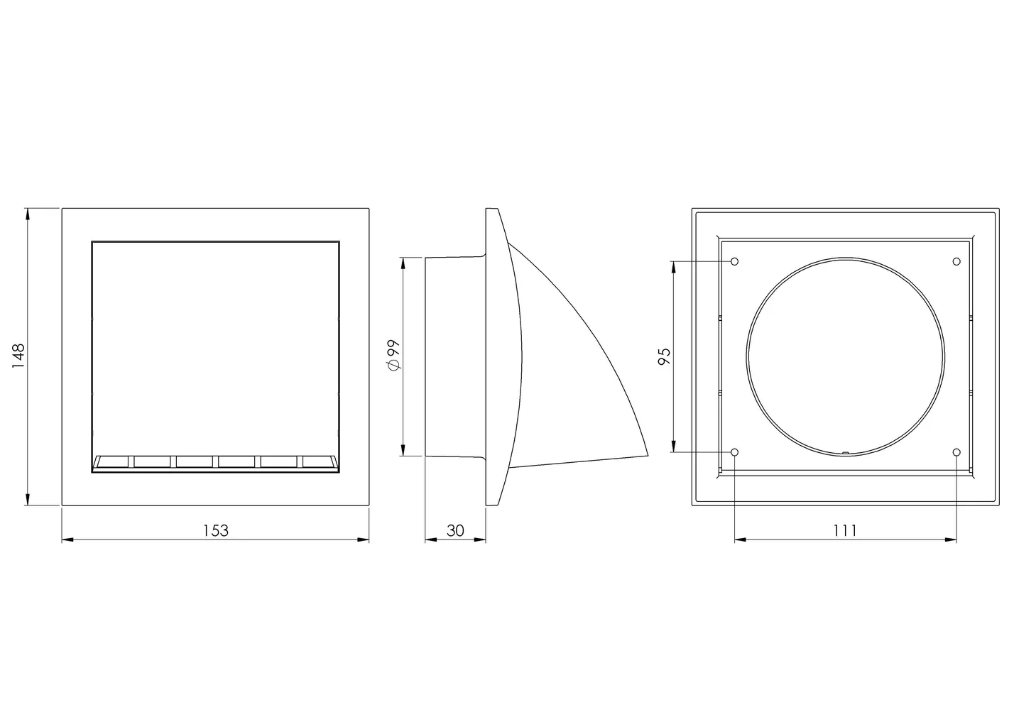 VENTILATSIOONIREST EUROPLAST PLAST 190X190MM 100MM KLAPIGA ANTR