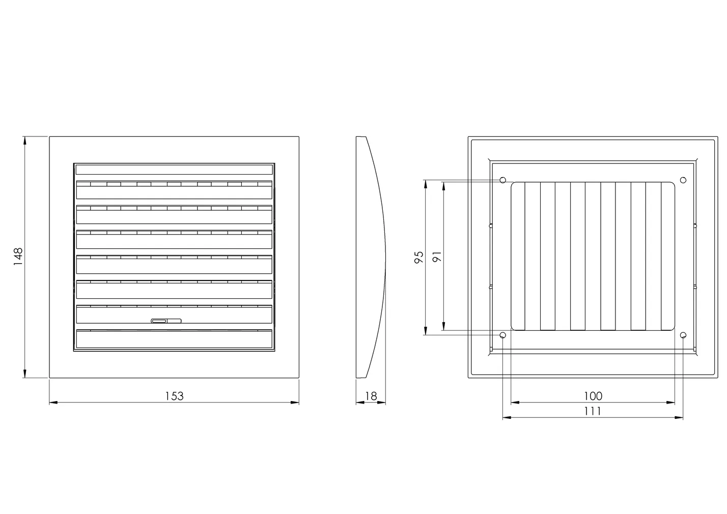 VENTILATSIOONIREST EUROPLAST PLAST 148X153MM REG. ANTR. N10RA
