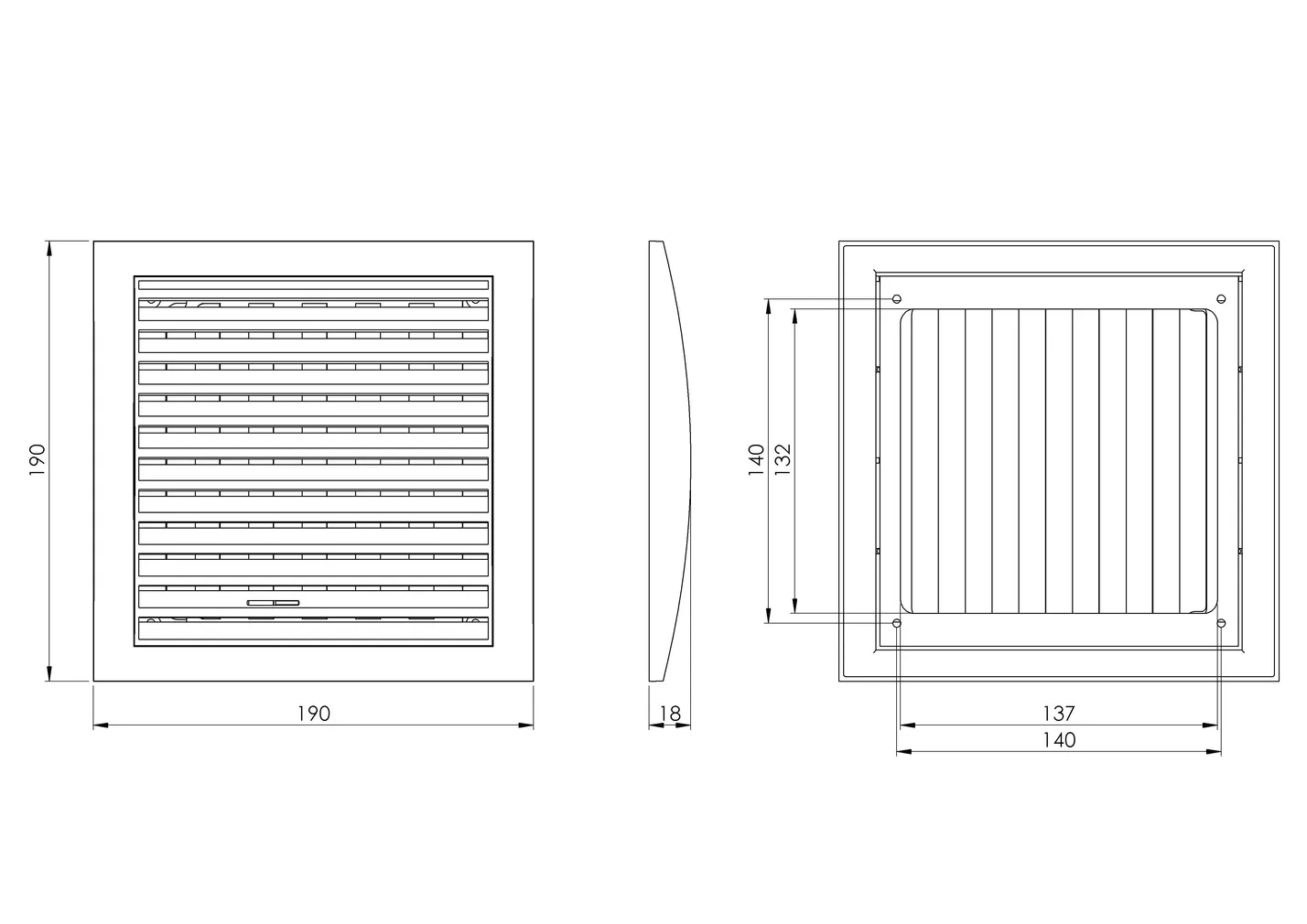 VENTILATSIOONIREST EUROPLAST PLAST 190X190MM REG