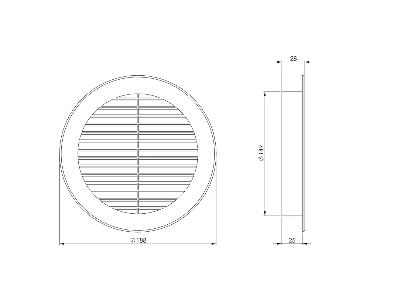 VENTILATSIOONIREST EUROPLAST PLAST 150MM MUST