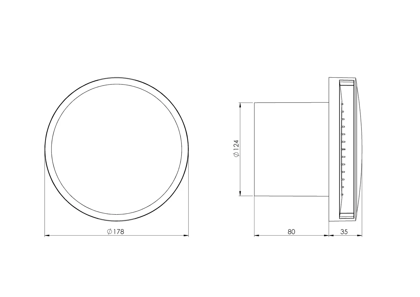 VENTILAATOR EUROPLAST E-EXTRA EAT125A 125MM KUULLAAGRIGA ANTRATSIIT