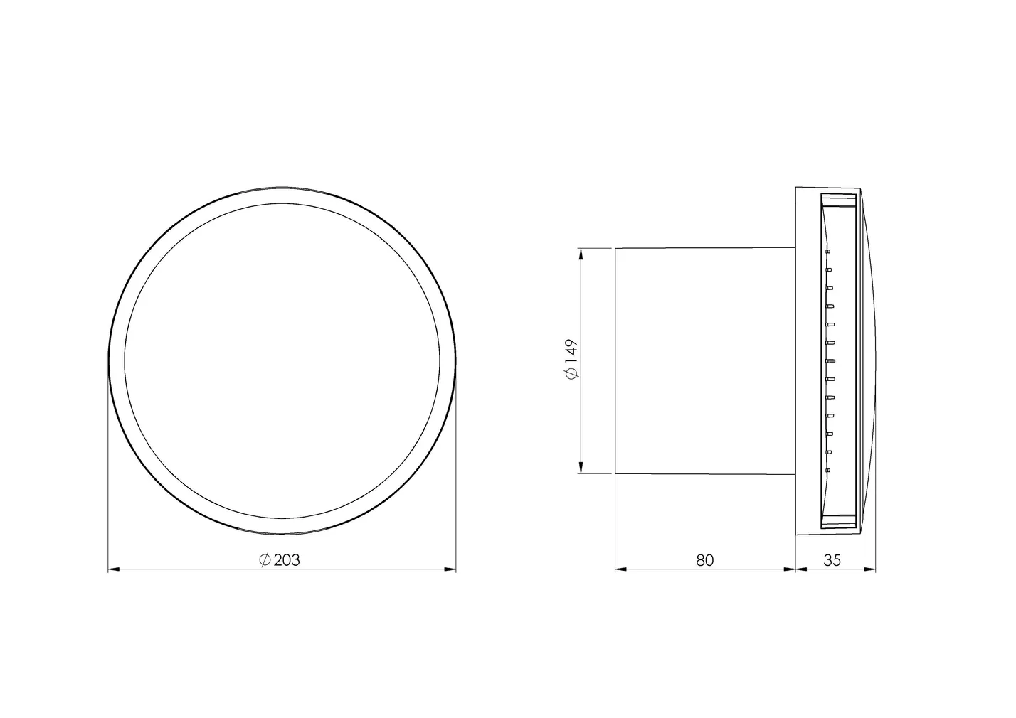VENTILAATOR EUROPLAST E-EXTRA EAT150 150MM KUULLAAGRIGA