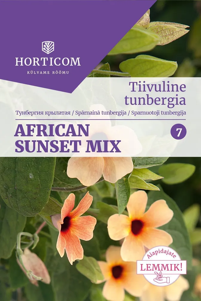 SEEMNED HORTICOM TIIVULINE TUNBERGIA AFRICAN SUNSET MIX 50TK