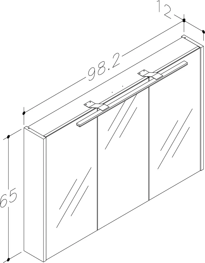 PEEGELKAPP RB BATHROOM 100 LED VALGUSTUSEGA HALL TAMM