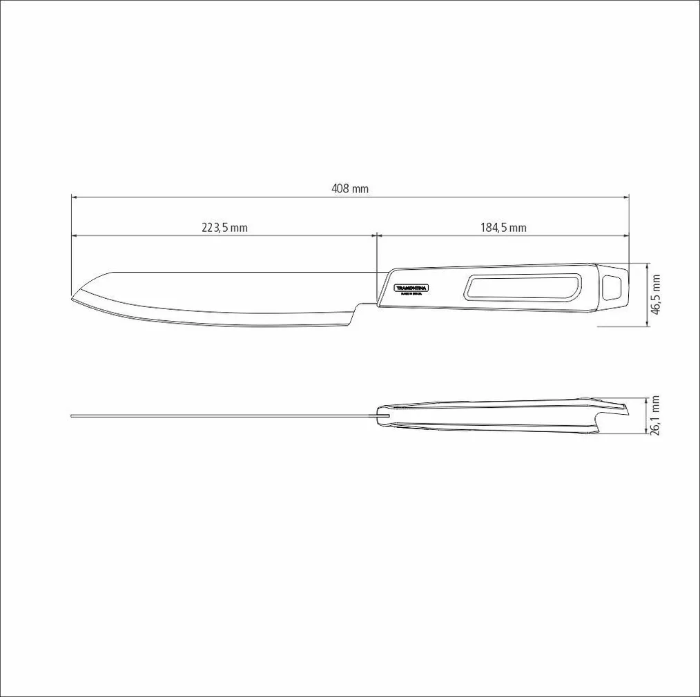 LIHANUGA TRAMONTINA 8" CHURRASCO BLACK