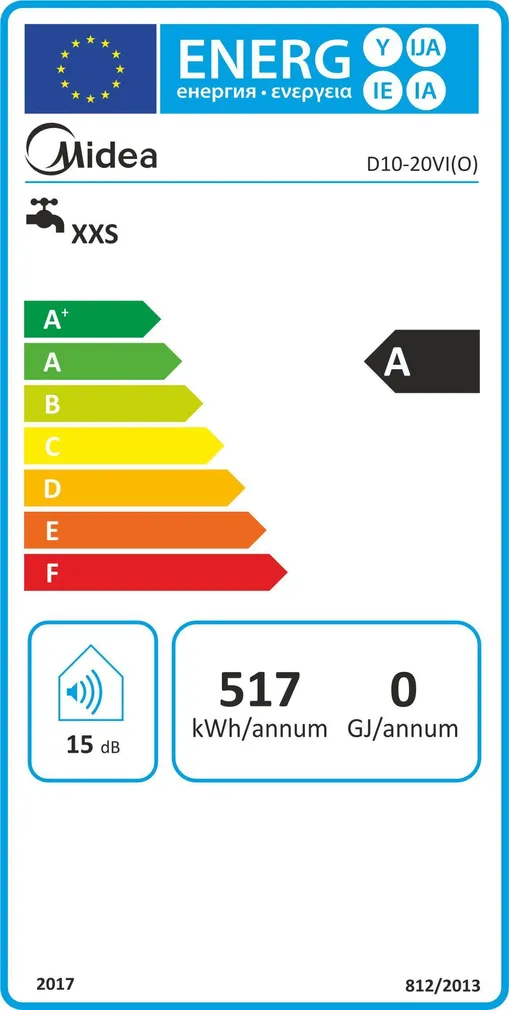 BOILER MIDEA SALUTE VI 10 VALAMU PEALE 10L 2000W