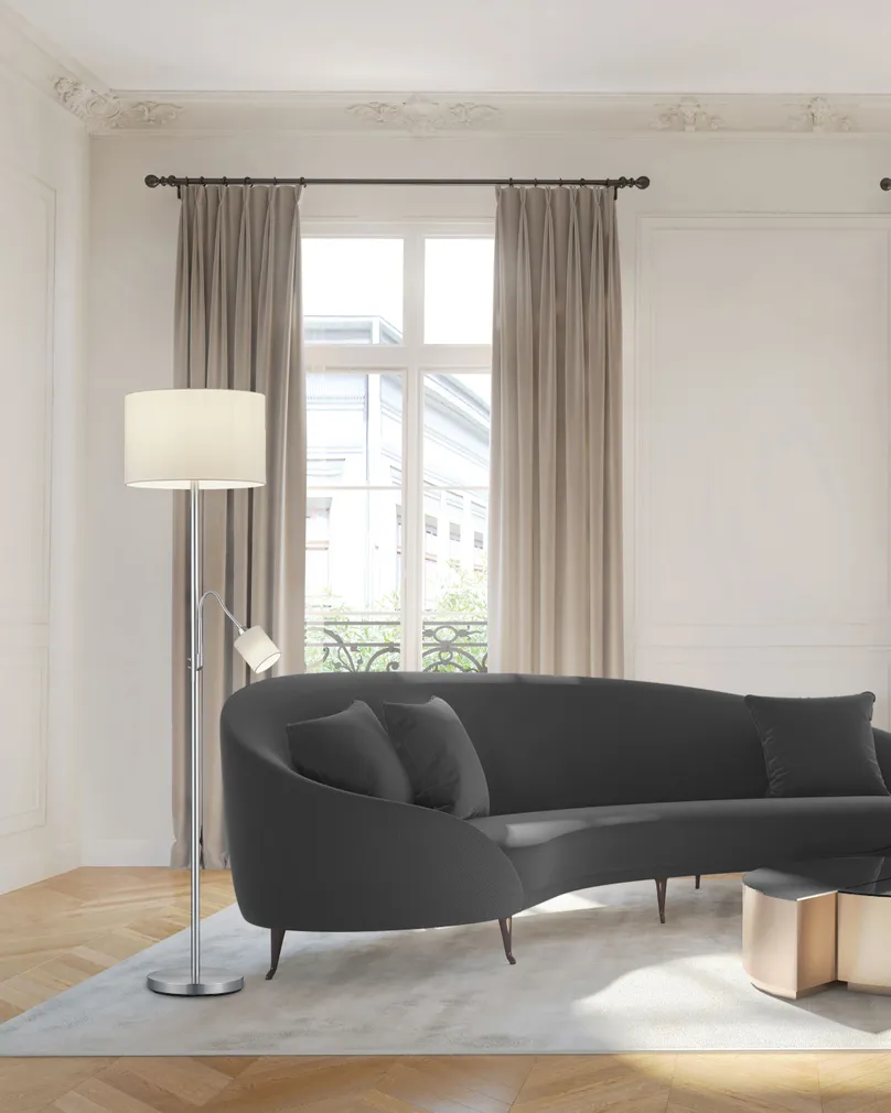 PÕRANDALAMP TRIO HOTEL 60W E27+18W E14 VALGE