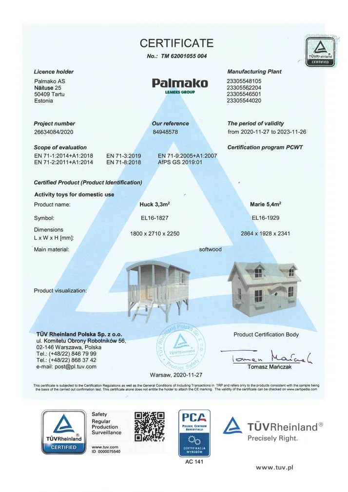 MÄNGUMAJA PALMAKO MARIE 5,4M²