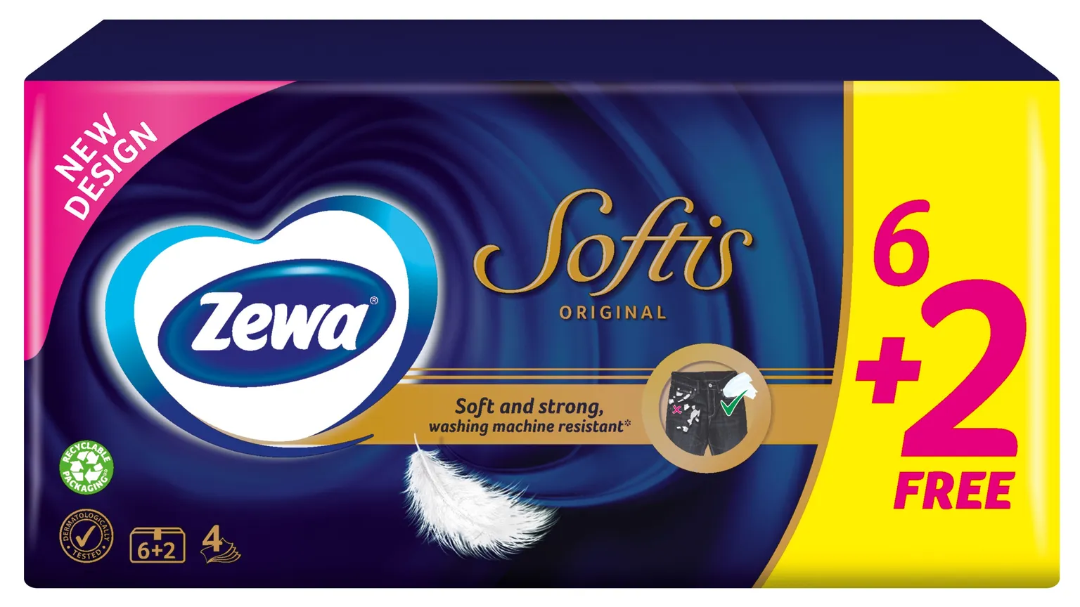 TASKURÄTIK ZEWA SOFTIS REGULAR 6+2X9 4-KIHILINE