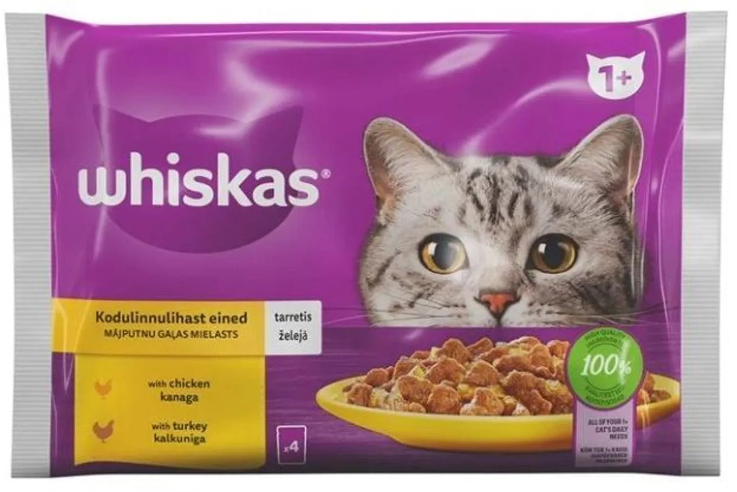KASSITOIT WHISKAS CORE KALKUN JA KANA 4X85G