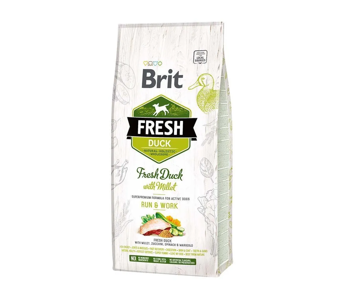 KUIVTOIT BRIT FRESH KOERTELE RUN&WORK PARDI JA HIRSIGA 2,5KG
