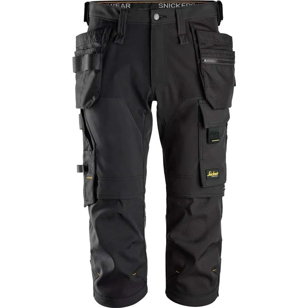 TÖÖPÜKSID SNICKERS ALLROUNDWORK STRECH 3/4 RIPPTASKUTEGA, MUST 54