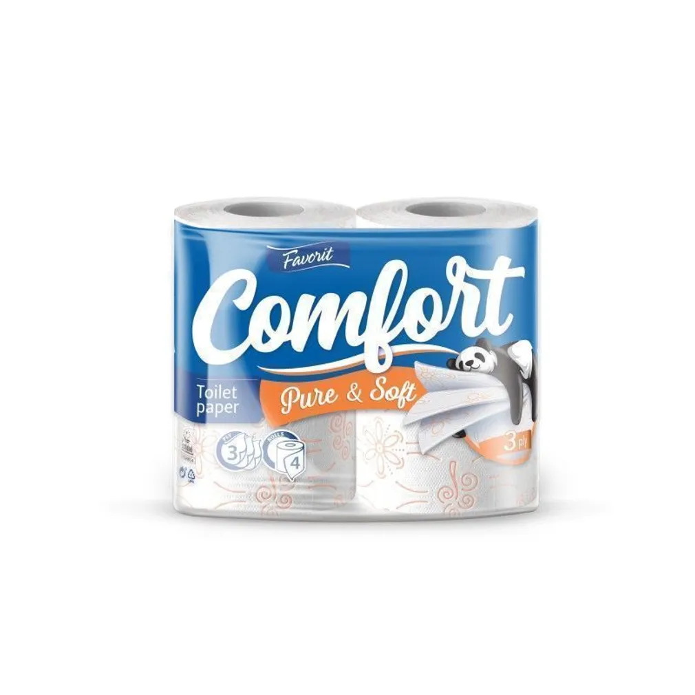 TUALETTPABER FAVORIT ORANGE 3-KIHILINE 4 RULLI