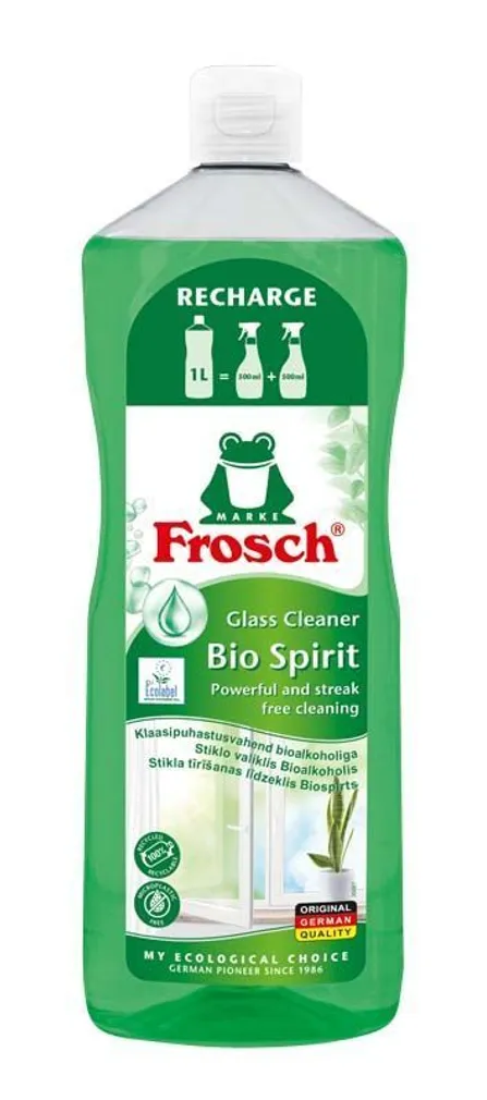KLAASIPUHASTUSVAHEND FROSCH BIOALKOHOL TÄIDE 1L