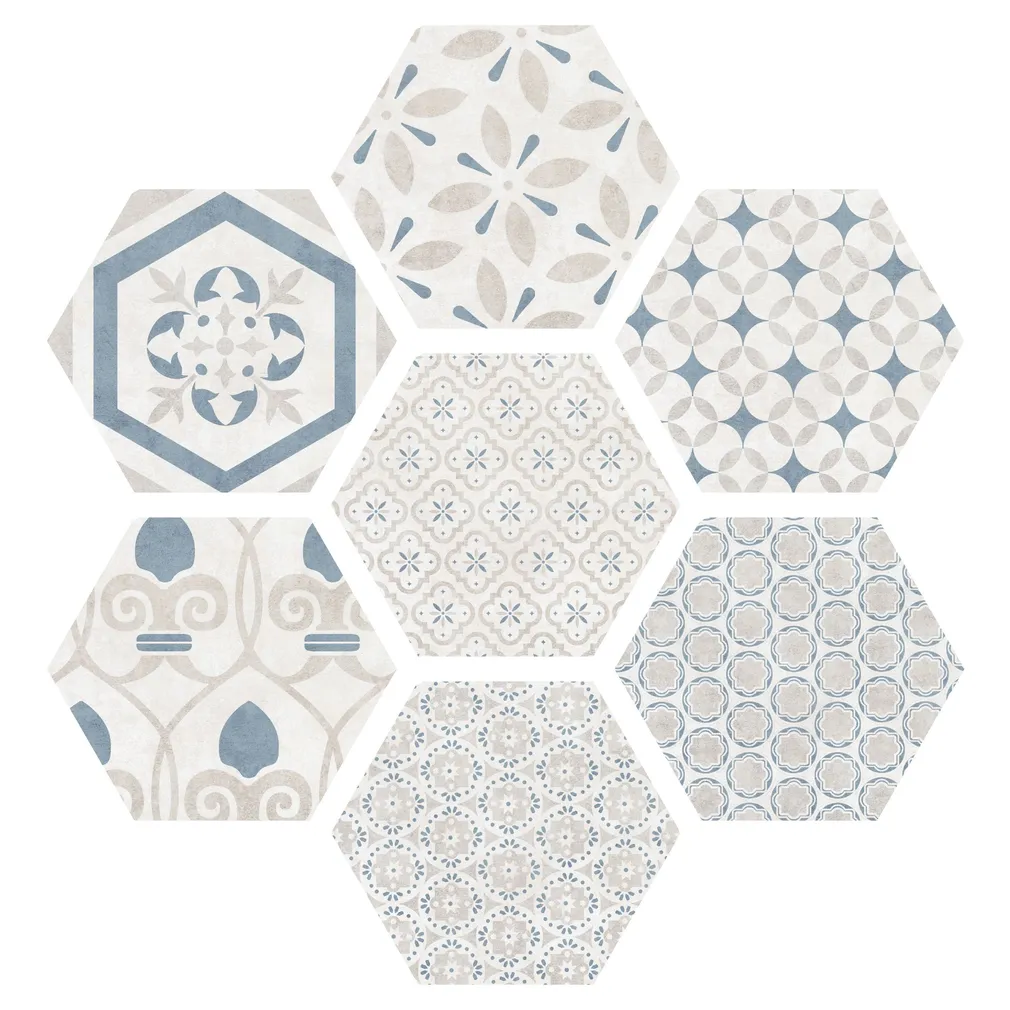 PÕRANDA-JA SEINAPLAAT ATRIUM HEX ALPHA MIX AZUL 25,8X29CM