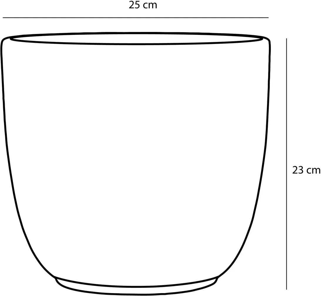 ÜMBRISPOTT MICA TUSCA MATT MUST 23X25CM