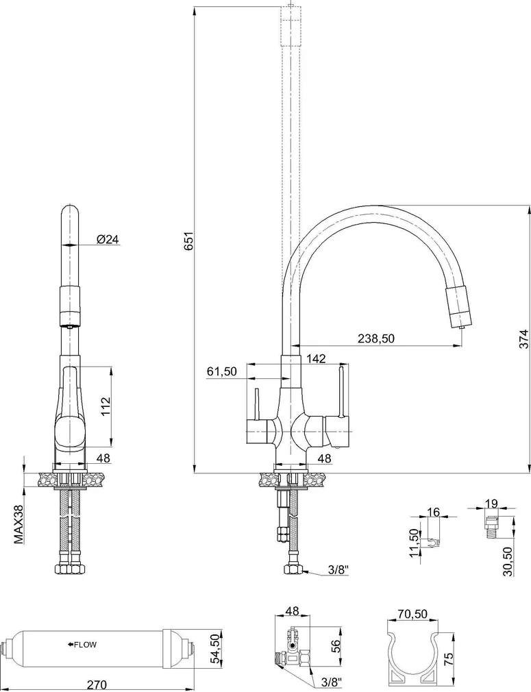 KÖÖGISEGISTI INVENA MAGIC FILTRISÜSTEEMIGA MUST/KROOM