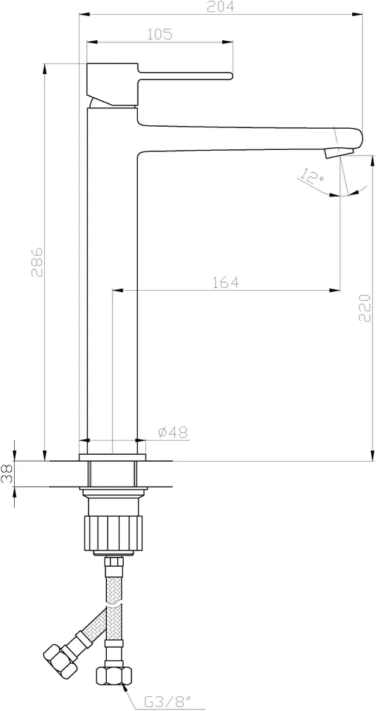 KÕRGE VALAMUSEGISTI INVENA GLAMOUR VASK