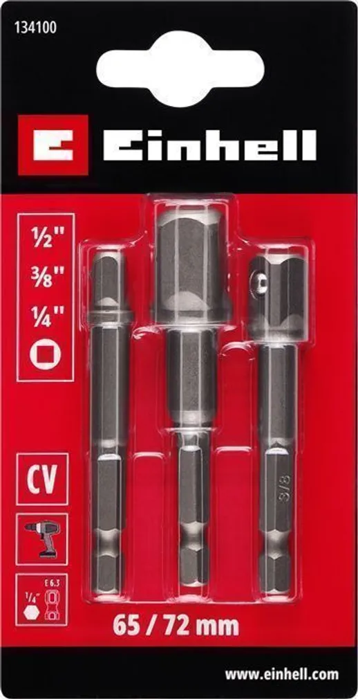 ADAPTERITE KOMPLEKT KWB 1/4“, 3/8“, 1/2“ 3-OSALINE