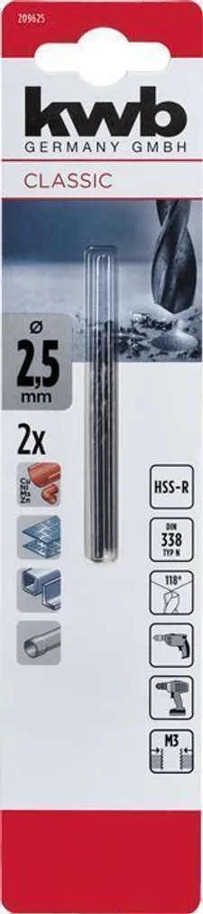 KEERDPUUR KWB HSS 2,5MM 2TK