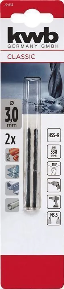 KEERDPUUR KWB HSS 3,0MM 2TK