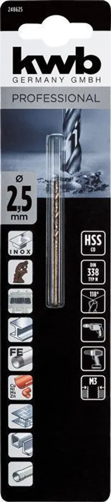 PUUR KWB HSS-CO 2,5MM