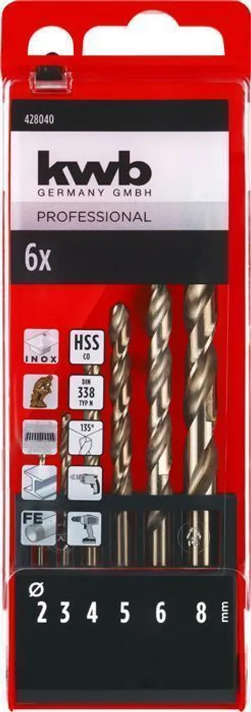 PUURIDE KOMPLEKT KWB HSS-CO 6-OSALINE