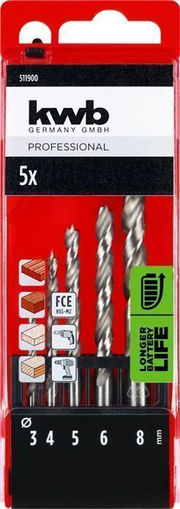 PUIDUTÖÖPUURIDE KOMPLEKT KWB FCE 5-OSALINE