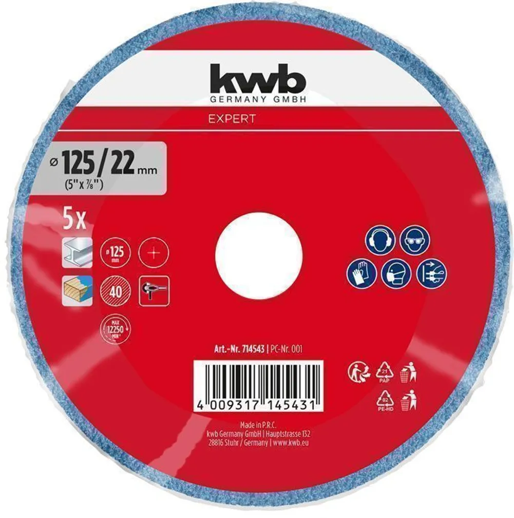 KIUDKETAS KWB, TSIRKOON 125MM G40 5TK