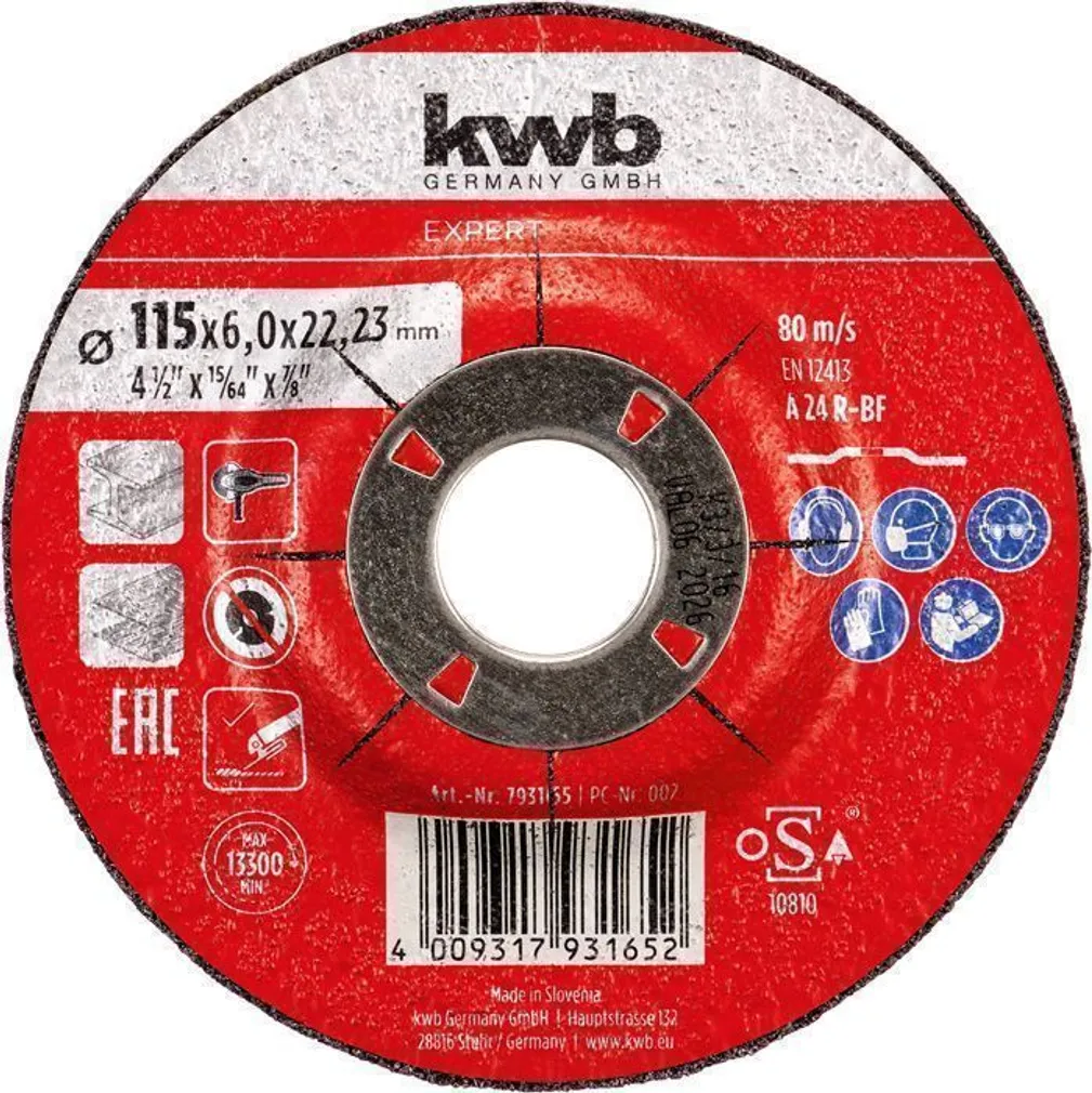 LIHVKETAS KWB, METALL 115X6X22MM