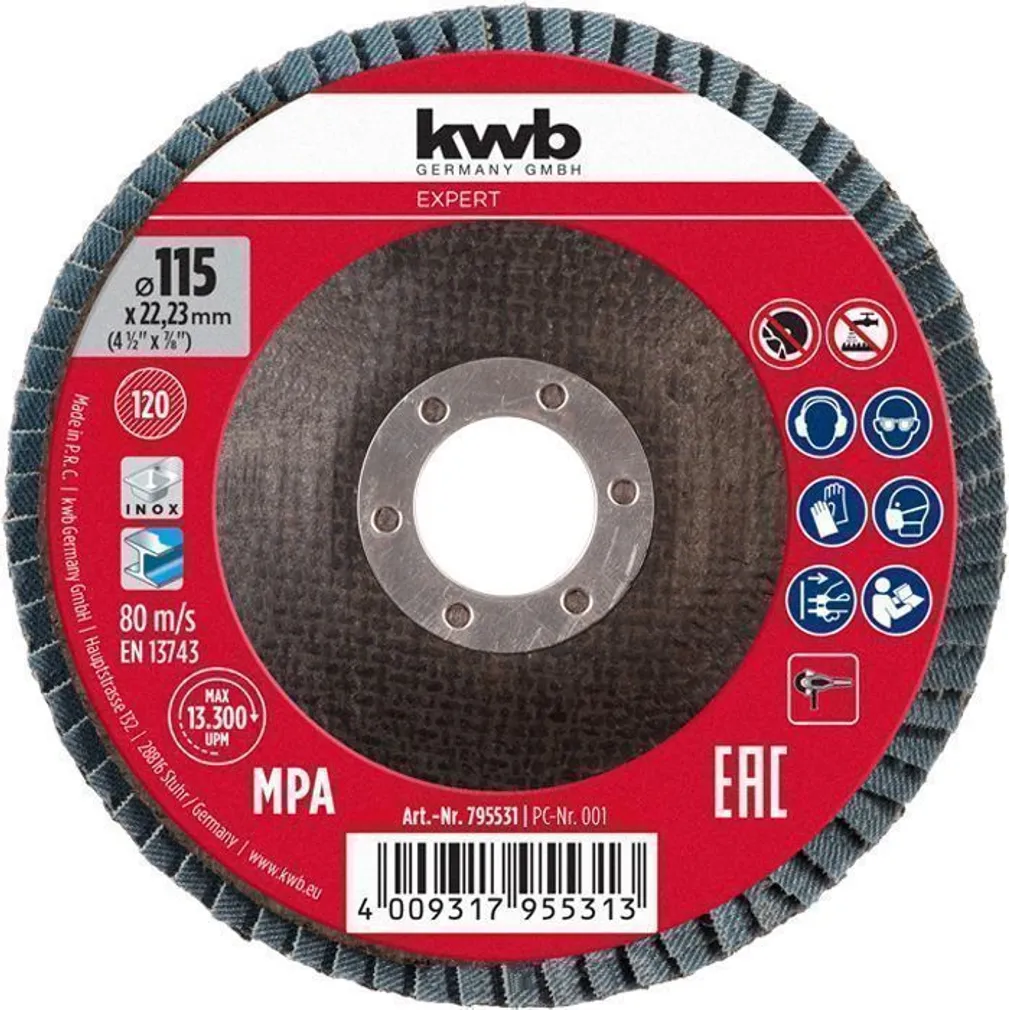 LAMELLKETAS KWB 125MM TSIRKOON P120