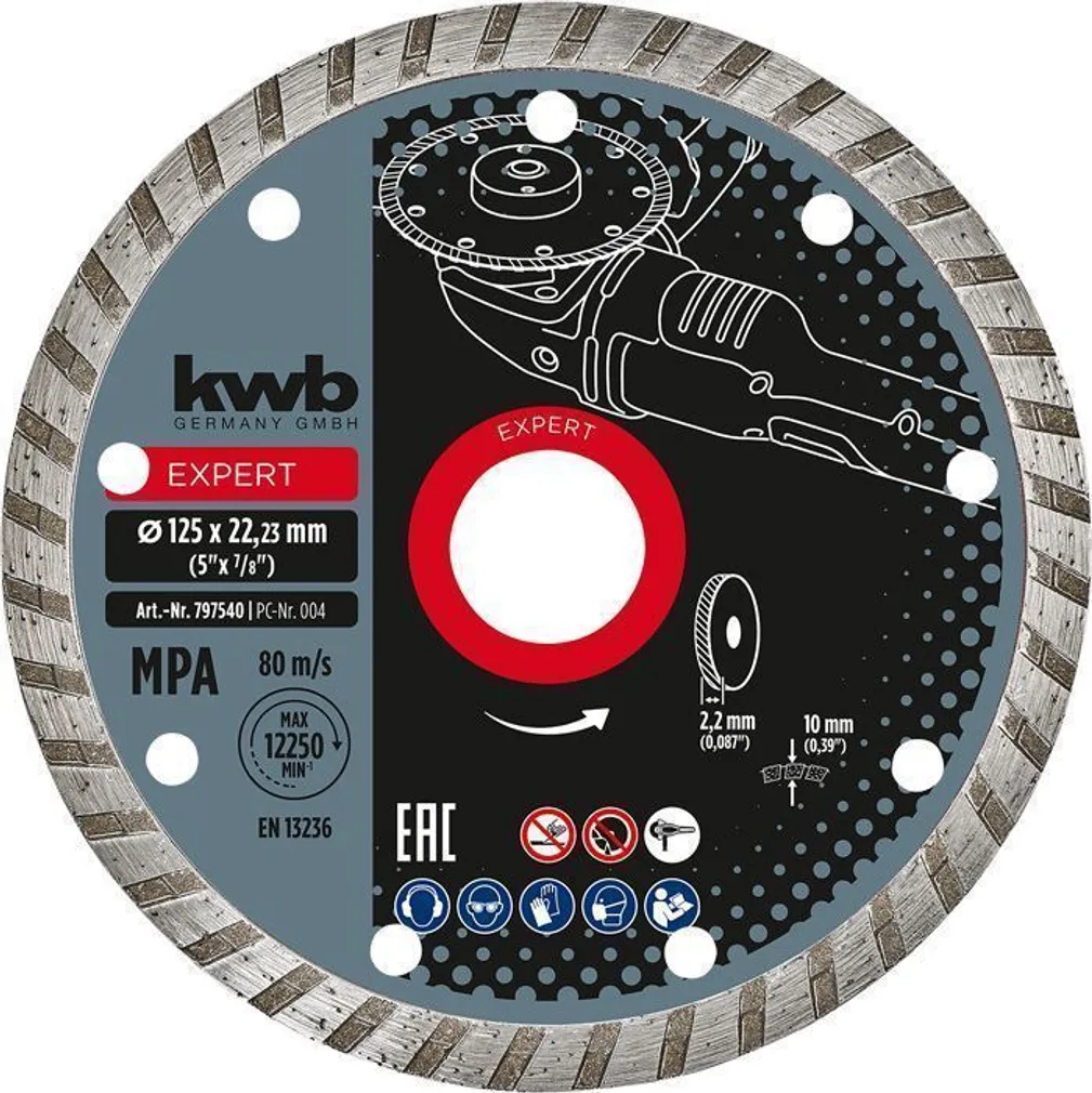 TEEMANTLÕIKEKETAS KWB, TURBO 125MM