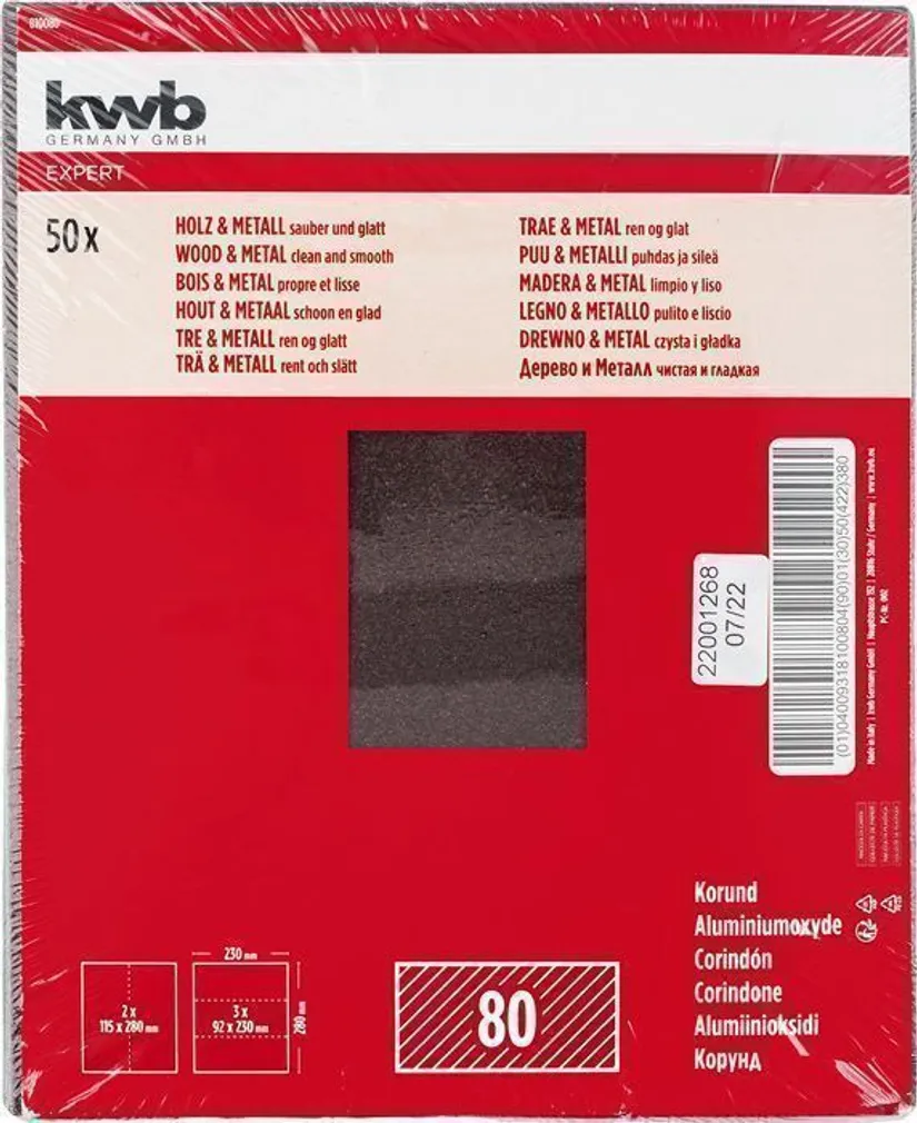 LIHVPABERILEHED KWB, ALUMIINIUMOKSIID P80