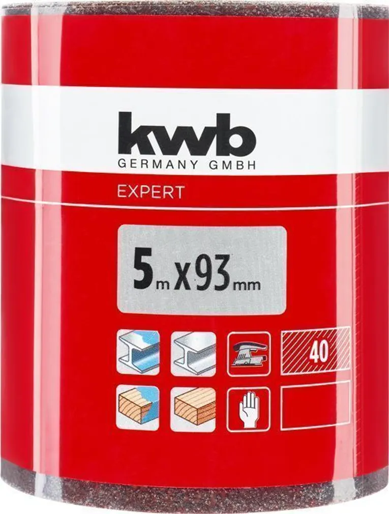 LIHVPABERI RULL KWB 5M 93MM ALUMIINIUMOKSIID P40