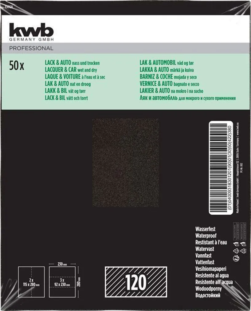 LIIVAPABER KWB, VEEKINDLAD P120