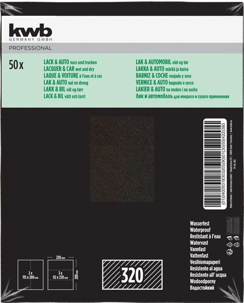 LIIVAPABER KWB, VEEKINDLAD P320