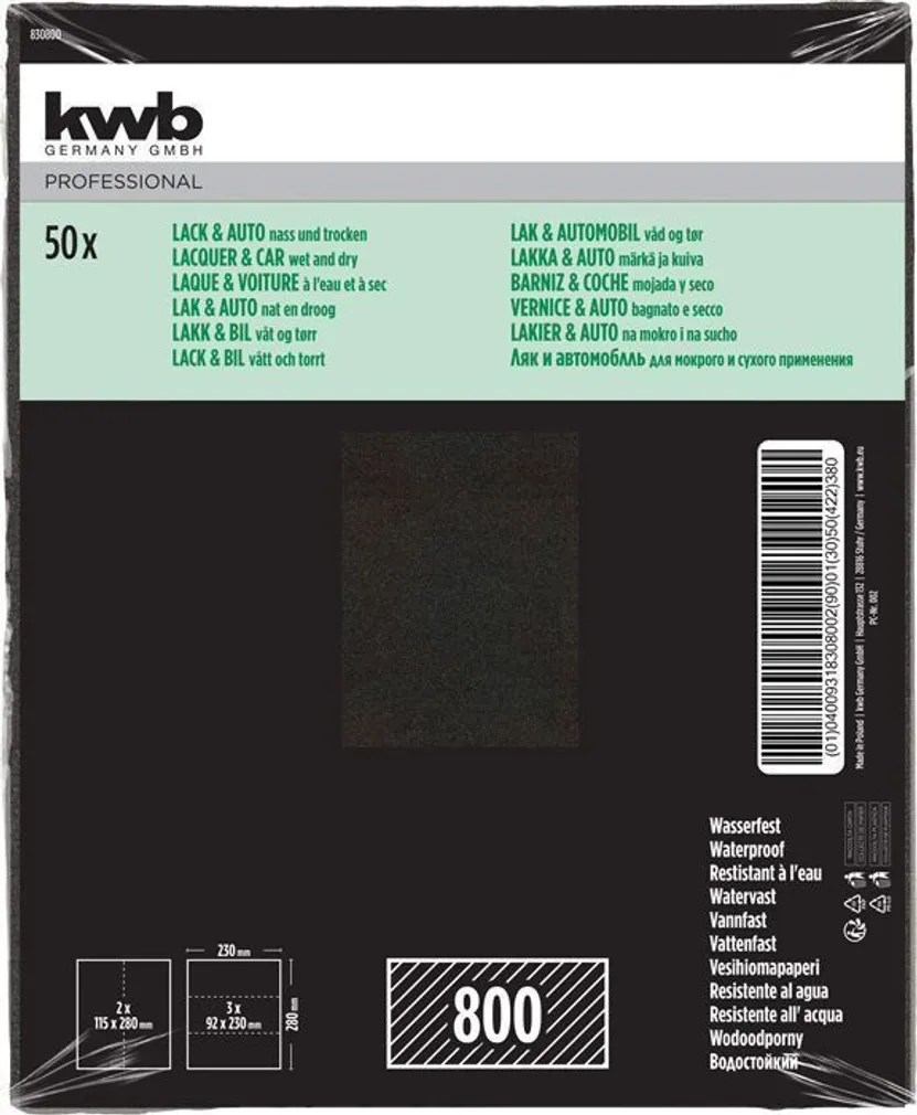 LIIVAPABER KWB, VEEKINDLAD P800