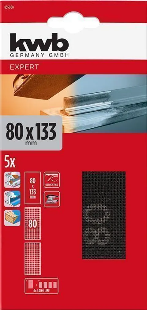 LIHVIMISVÕRK KWB TAKJAKINNISEGA 80X133MM P80