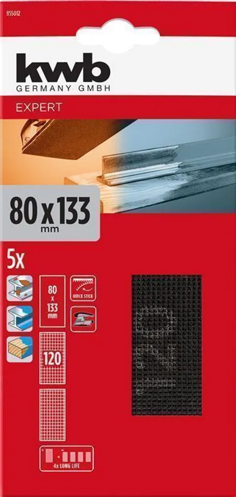 LIHVIMISVÕRK KWB TAKJAKINNISEGA 80X133MM P120