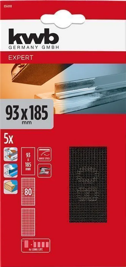 LIHVIMISVÕRK KWB TAKJAKINNISEGA 93X185MM P80