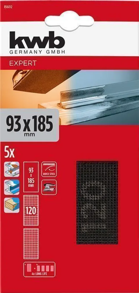 LIHVIMISVÕRK KWB TAKJAKINNISEGA 93X185MM P120