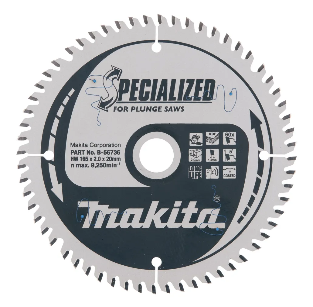 SAEKETAS MDF/LAMINAAT MAKITA 165X2X20MM T60 5° SPECIALIZED