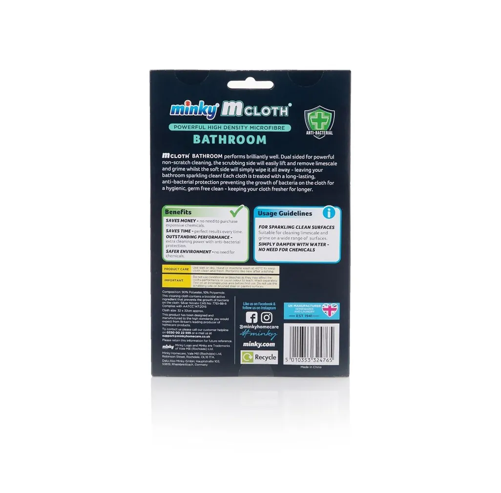 ANTIBAKTERIAALNE PUHASTUSLAPP MINKY VANNITOALE